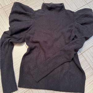 Express Black Puff Sleeve Sweater